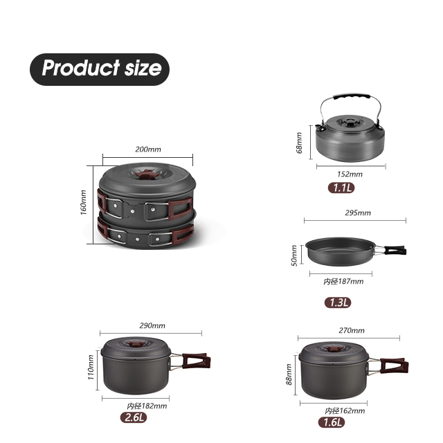 Mochila Antiadherente Utensilios de cocina para acampar