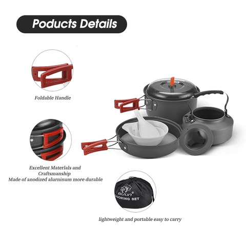 Juego de utensilios de cocina para acampar