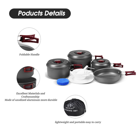 Juego de utensilios de cocina para acampar